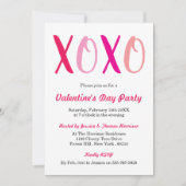 ハグ&モダンキス(XOXO)バレンタインデーパーティー 招待状 (正面)