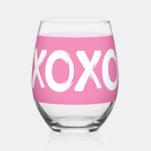 ハグ&モダンキス(XOXO)バレンタインデー ステムなしワイングラス (裏面)