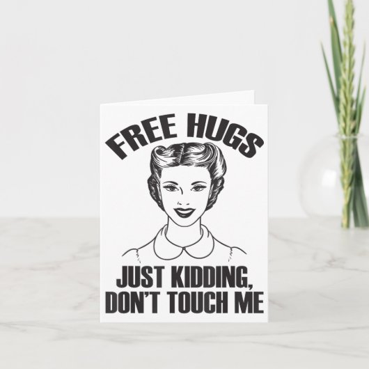 ハグ、冗談よ、面白いフレーズ、触らないで カード (正面)