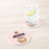 ハグ、漫画の美しさ、ビキニーの女性 コースター (側面)