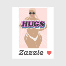 ハグ、漫画の美しさ、ビキニーの女性 シール