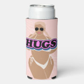 ハグ、漫画の美しさ、ビキニーの女性 スリム缶クーラー (Seltzer裏面)