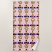 ハグ、漫画の美しさ、ビキニーの女性 ビーチタオル (正面)