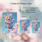 ハグ incoming キュートな空飛ぶタビー猫の誕生日 カード