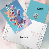 ハグ incoming キュートな空飛ぶタビー猫の誕生日 カード