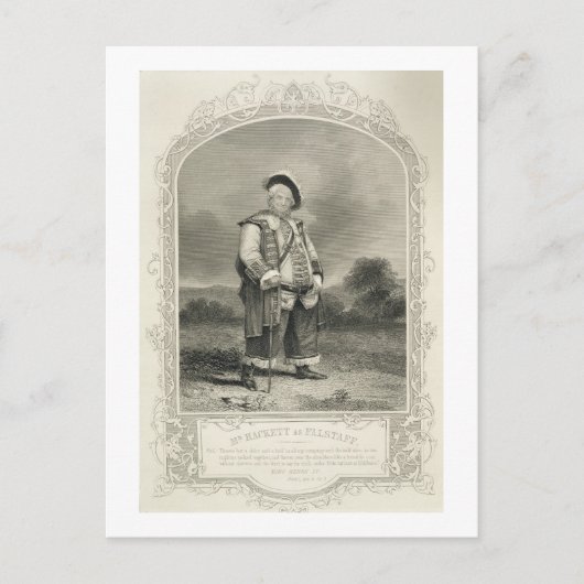 ハケット氏はファルスタッフとして、ヘンリー4世（パート1）法Iにおいて ポストカード (正面)