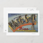 ハケンサック、ミネソタ - 大文字シーン ポストカード (正面/裏面)