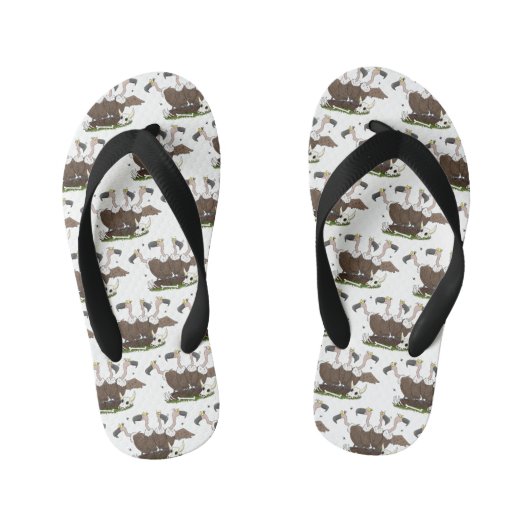 ハゲおもしろいイ漫画 キッズビーチサンダル (フットベッド)