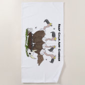 ハゲおもしろいイ漫画 ビーチタオル (正面)