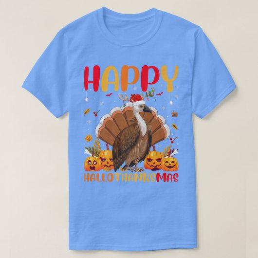 ハゲおもしろいハッピーハゲワシHelloThanks Tシャツ (デザイン正面)