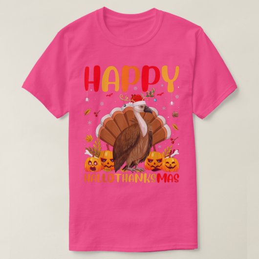 ハゲおもしろいハッピーハゲワシHelloThanks Tシャツ (デザイン正面)