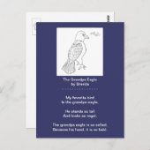 ハゲおもしろいワシ詩はがき、グランドパイーグル ポストカード (正面/裏面)