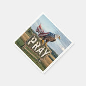 ハゲのイーグルが看板に祈浮かんだ スタンダードカクテルナプキン (角)