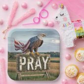 ハゲのイーグルが看板に祈浮かんだ ペーパープレート (パーティー)