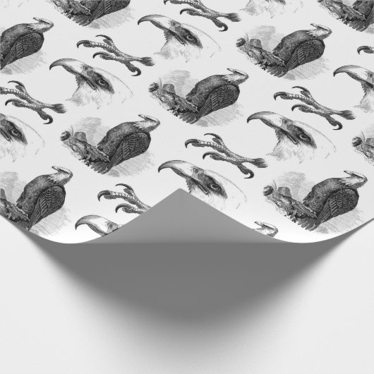 ハゲのイーグルとビークとクローヴィンテージアメリカン ラッピングペーパー (角)