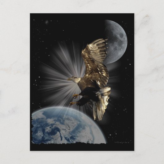 ハゲのイーグルやる気を起こさせるはがき ポストカード (正面)