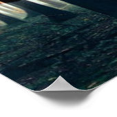 ハゲのイーグルアメリカ国旗の田舎道 ポスター (角)