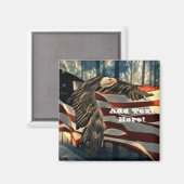 ハゲのイーグルアメリカ国旗の田舎道 マグネット (正面/裏面)