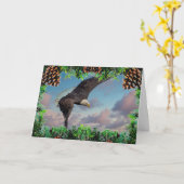ハゲのイーグルクリスマスカード カード (黄色い花)