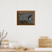 ハゲのイーグル'フレームプリント' ポスター (キッチン)