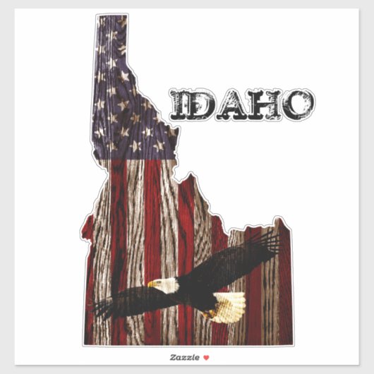 ハゲのイーグル焼き木材 – IDAHO PATRIOT CLR シール (シート)