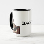 ハゲのイーグル焼き木材 – IDAHO PATRIOT CLR マグカップ (正面左)