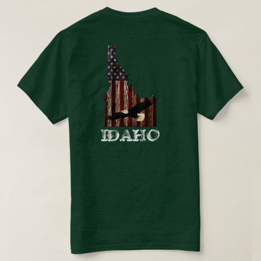 ハゲのイーグル焼き木材 – IDAHO PATRIOT CLR Tシャツ (デザイン裏面)