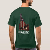 ハゲのイーグル焼き木材 – IDAHO PATRIOT CLR Tシャツ (裏面)