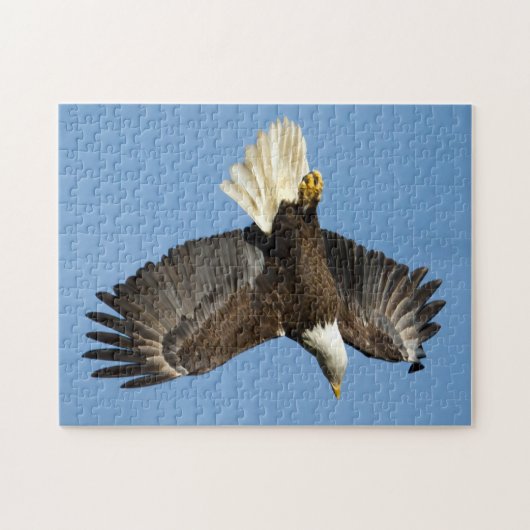 ハゲのワシが水に向かってダイビングする ジグソーパズル (横)
