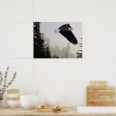 ハゲのワシが霧の中を舞い上がる ポスター (キッチン)