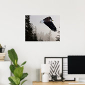 ハゲのワシが霧の中を舞い上がる ポスター (ホームオフィス)