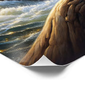 ハゲのワシとアメリカ国旗の木の枝 ポスター (コーナー)