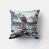 ハゲのワシとアメリカ国旗 クッション (裏面)