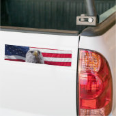 ハゲのワシと国旗 バンパーステッカー (トラック上)