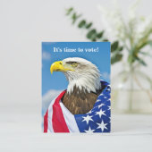 ハゲのワシと投票旗 ポストカード (スタンド正面)