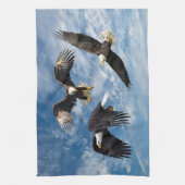 ハゲのワシのソアリング キッチンタオル (縦)