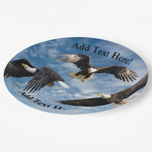 ハゲのワシのソアリング ペーパープレート (アングル)