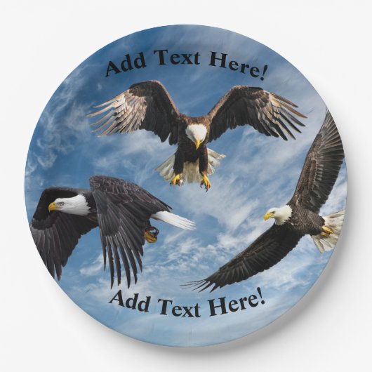 ハゲのワシのソアリング ペーパープレート (正面)