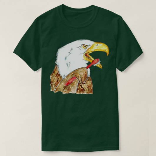 ハゲのワシの歯の風呂水色 Tシャツ (デザイン正面)