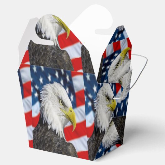 ハゲのワシの頭とアメリカ国旗 フェイバーボックス (オープン)