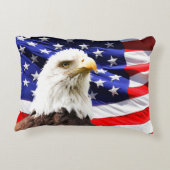 ハゲのワシを持つ米国国旗 アクセントクッション (裏面)