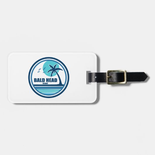 ハゲの島ノースカロライナのヤシの木の鳥 ラゲッジタグ (正面横)