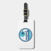 ハゲの島ノースカロライナのヤシの木の鳥 ラゲッジタグ (正面縦)