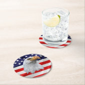 ハゲの美しい愛国心の贈り物 ラウンドペーパーコースター (インサイチュ)