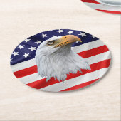 ハゲの美しい愛国心の贈り物 ラウンドペーパーコースター (アングル)