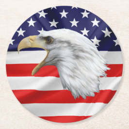 ハゲの美しい愛国心 ラウンドペーパーコースター