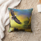 ハゲの高い愛国的なデザイン飛んでいる。 クッション (ブランケット)