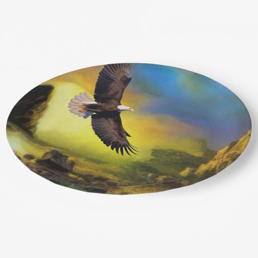 ハゲの高い愛国的なデザイン飛んでいる。 ペーパープレート (アングル)