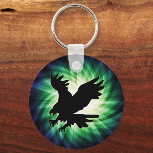 ハゲの鷲のシルエットカッコいい; キーホルダー (正面)