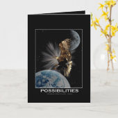 ハゲやる気を起こさせるイーグルグリーティングカード カード (黄色い花)